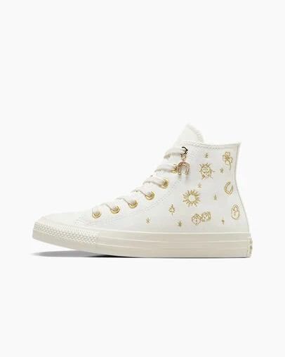 Converse Chuck Taylor All Star Luck Charms Women Sneakers White / Gold NZ | C-63215979