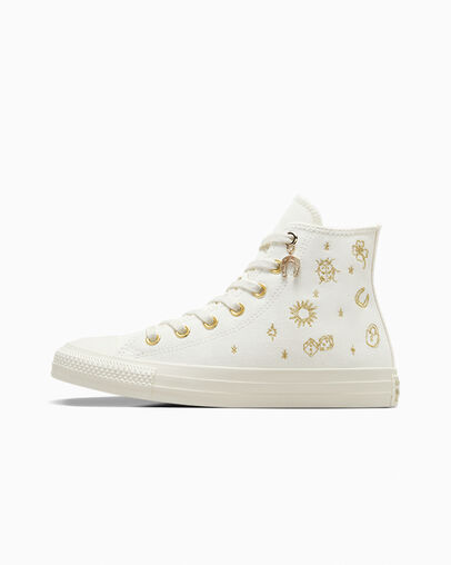 Converse Chuck Taylor All Star Luck Charms Women Sneakers White / Gold NZ | C-64197589
