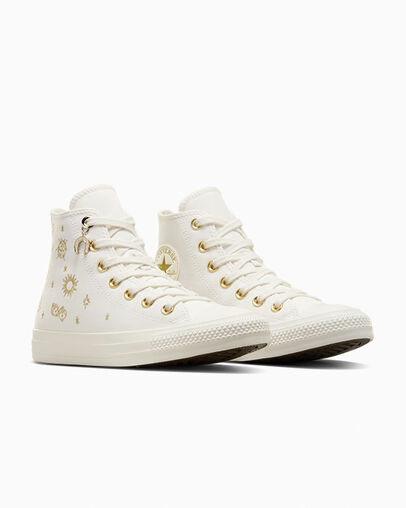 Converse Chuck Taylor All Star Luck Charms Women Sneakers White / Gold NZ | C-64197589