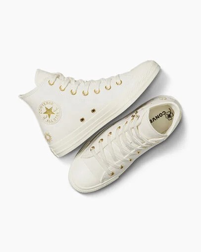 Converse Chuck Taylor All Star Luck Charms Women Sneakers White / Gold NZ | C-64197589