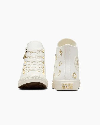 Converse Chuck Taylor All Star Luck Charms Women Sneakers White / Gold NZ | C-64197589