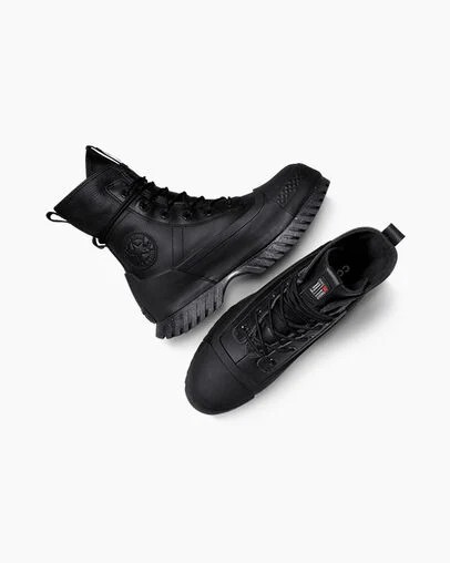 Converse Chuck Taylor All Star Lugged 2.0 XHi Waterproof Leather Men Platform Shoes Black / Grey NZ | C-82165739