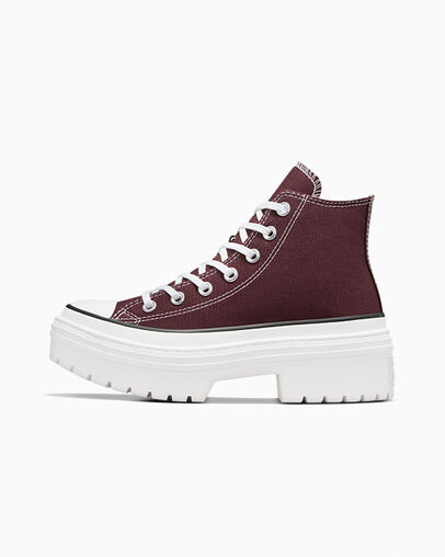Converse Chuck Taylor All Star Lugged Heel Platform Women Boots Burgundy / White / Black NZ | C-40356179