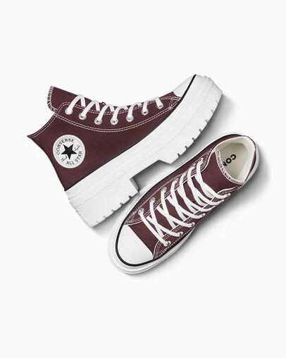 Converse Chuck Taylor All Star Lugged Heel Platform Women Boots Burgundy / White / Black NZ | C-40356179