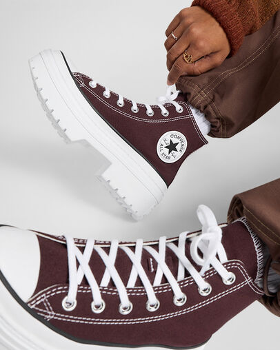 Converse Chuck Taylor All Star Lugged Heel Platform Women Boots Burgundy / White / Black NZ | C-40356179