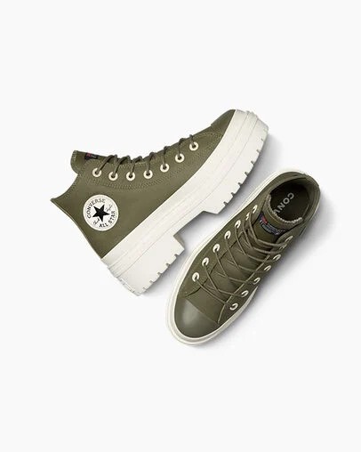 Converse Chuck Taylor All Star Lugged Heel Platform Waterproof Women Boots Dark Green / Black NZ | C-45629089