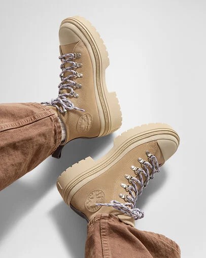 Converse Chuck Taylor All Star Lugged Heel Waterproof Women Platform Shoes Light Brown NZ | C-03467199