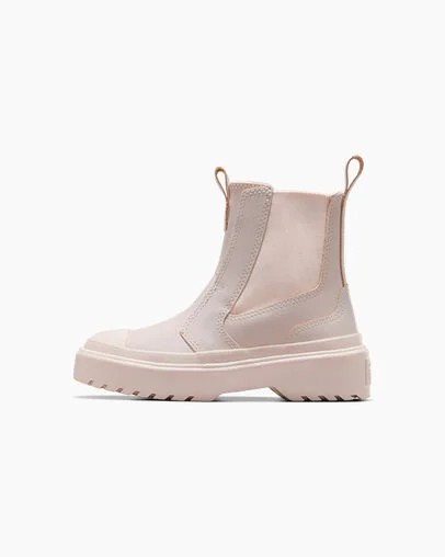 Converse Chuck Taylor All Star Lugged Leather Kids' Boots Pink / Pink NZ | C-58601429
