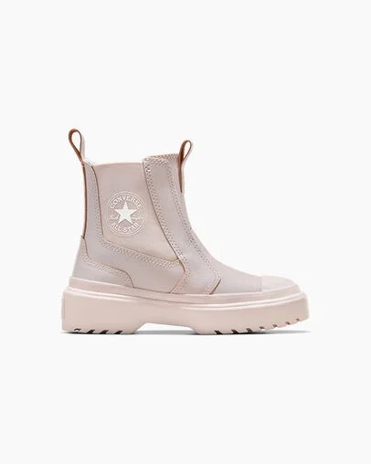 Converse Chuck Taylor All Star Lugged Leather Kids\' Boots Pink / Pink NZ | C-58601429