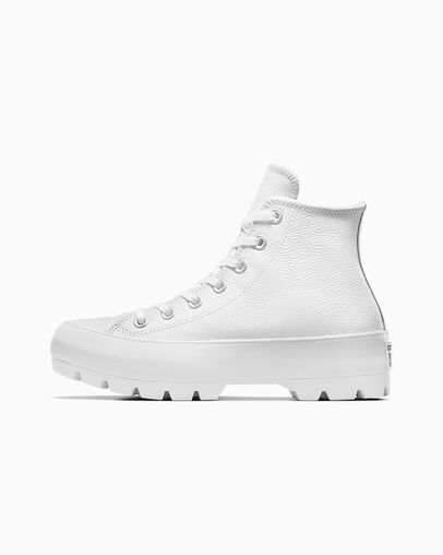 Converse Chuck Taylor All Star Lugged Leather Women Sneakers White / Black NZ | C-89213479