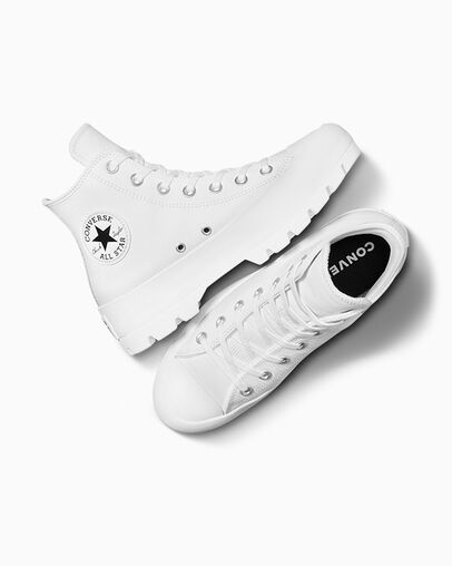 Converse Chuck Taylor All Star Lugged Leather Women Sneakers White / Black NZ | C-89213479