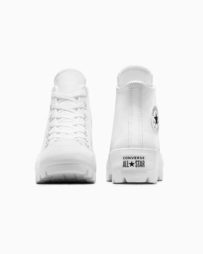 Converse Chuck Taylor All Star Lugged Leather Women Sneakers White / Black NZ | C-89213479