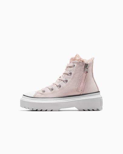 Converse Chuck Taylor All Star Lugged Lift Ruffles Kids' Sneakers Pink / White NZ | C-13967489