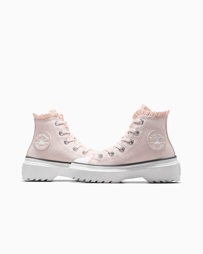 Converse Chuck Taylor All Star Lugged Lift Ruffles Kids' Sneakers Pink / White NZ | C-13967489