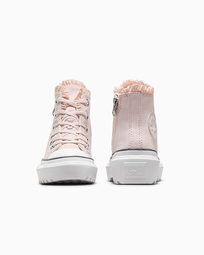 Converse Chuck Taylor All Star Lugged Lift Ruffles Kids' Sneakers Pink / White NZ | C-13967489