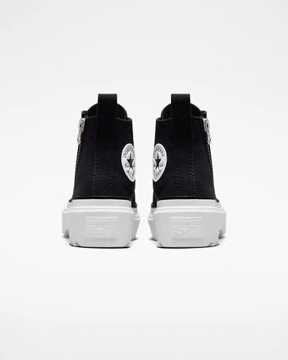 Converse Chuck Taylor All Star Lugged Lift Platform Kids' Canvas Shoes Black / White NZ | C-82039479