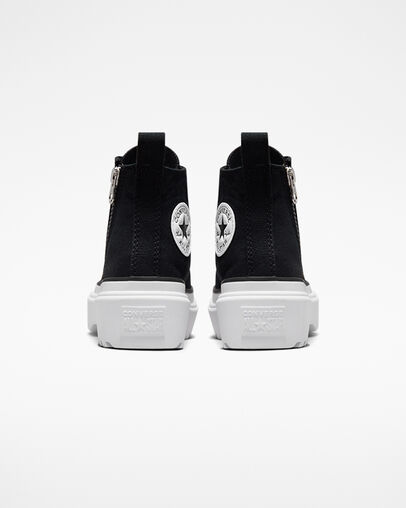 Converse Chuck Taylor All Star Lugged Lift Platform Kids' Canvas Shoes Black / White NZ | C-46792309