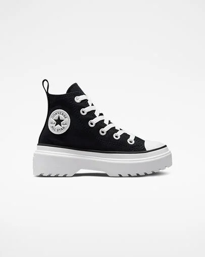 Converse Chuck Taylor All Star Lugged Lift Platform Kids\' Canvas Shoes Black / White NZ | C-46792309