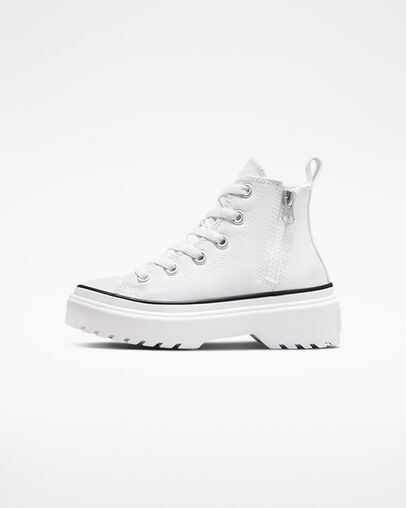 Converse Chuck Taylor All Star Lugged Lift Platform Kids' Canvas Shoes White / Black NZ | C-08613759