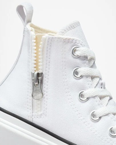 Converse Chuck Taylor All Star Lugged Lift Platform Kids' Canvas Shoes White / Black NZ | C-08613759
