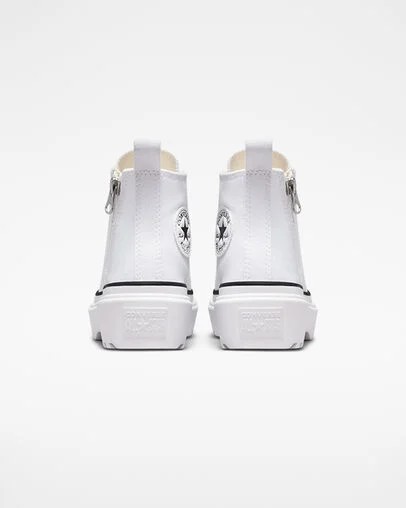 Converse Chuck Taylor All Star Lugged Lift Platform Kids' Canvas Shoes White / Black NZ | C-08613759
