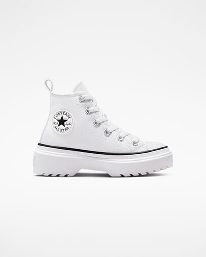 Converse Chuck Taylor All Star Lugged Lift Platform Kids\' Canvas Shoes White / Black NZ | C-08613759