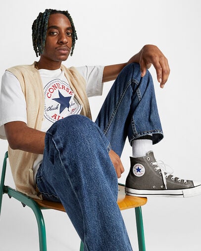 Converse Chuck Taylor All Star Men Canvas Shoes Grey NZ | C-96175429