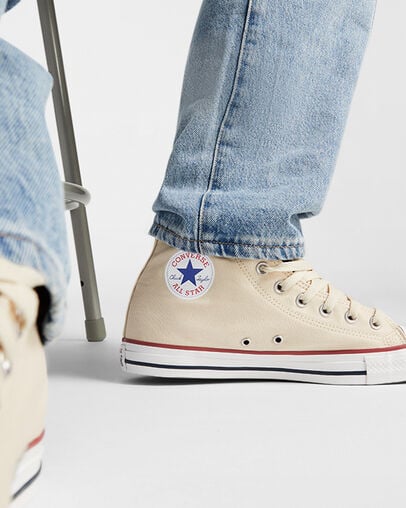 Converse Chuck Taylor All Star Men Canvas Shoes Beige White NZ | C-72956319