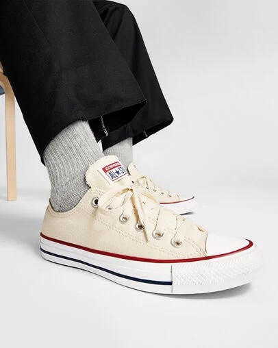 Converse Chuck Taylor All Star Men Canvas Shoes Beige White NZ | C-95321649