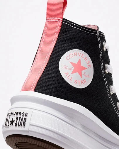 Converse Chuck Taylor All Star Move Color Pop Kids' Platform Shoes Black / Pink Light Blue / White NZ | C-74380529