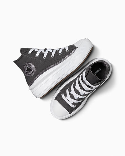 Converse Chuck Taylor All Star Move Glitter Kids' Sneakers Black / White NZ | C-35870469