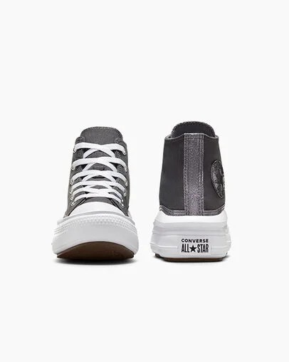 Converse Chuck Taylor All Star Move Glitter Kids' Sneakers Black / White NZ | C-35870469