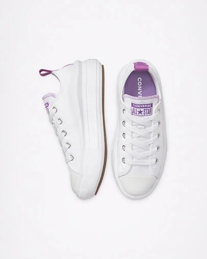 Converse Chuck Taylor All Star Move Kids' Platform Shoes White / Purple NZ | C-56719209