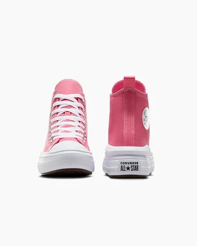 Converse Chuck Taylor All Star Move Platform Kids' Canvas Shoes Pink / White / Black NZ | C-26537919