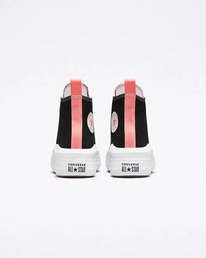 Converse Chuck Taylor All Star Move Platform Kids' Canvas Shoes Black / Pink Light Blue / White NZ | C-92815469