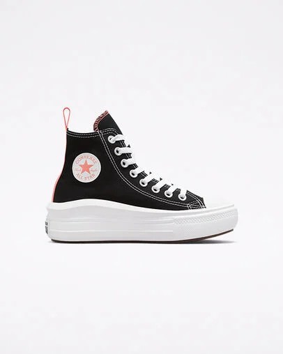 Converse Chuck Taylor All Star Move Platform Kids\' Canvas Shoes Black / Pink Light Blue / White NZ | C-92815469