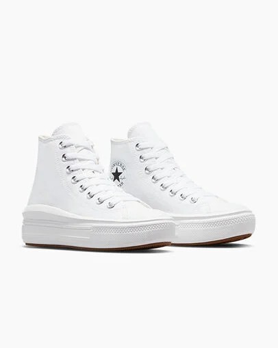 Converse Chuck Taylor All Star Move Women Platform Shoes White / Beige White / Black NZ | C-83529609