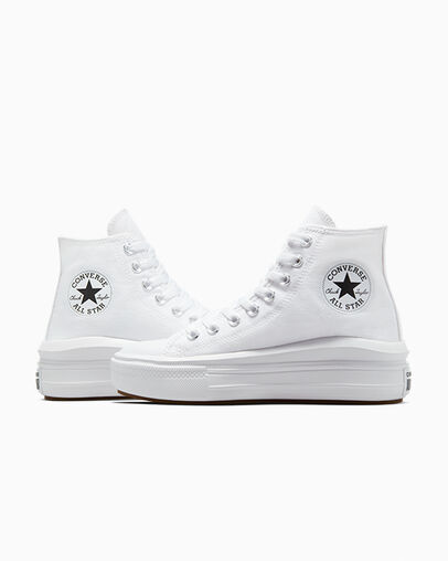 Converse Chuck Taylor All Star Move Women Platform Shoes White / Beige White / Black NZ | C-83529609