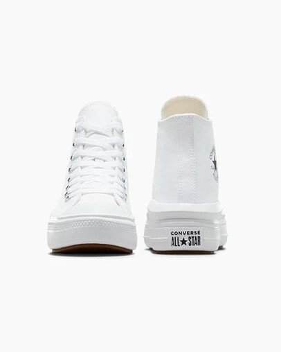 Converse Chuck Taylor All Star Move Women Platform Shoes White / Beige White / Black NZ | C-83529609