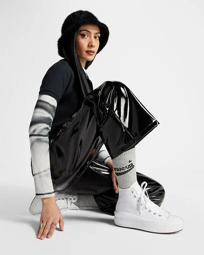 Converse Chuck Taylor All Star Move Women Platform Shoes White / Beige White / Black NZ | C-83529609