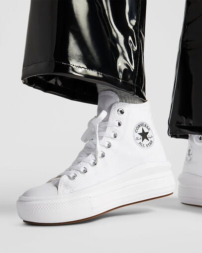 Converse Chuck Taylor All Star Move Women Platform Shoes White / Beige White / Black NZ | C-83529609