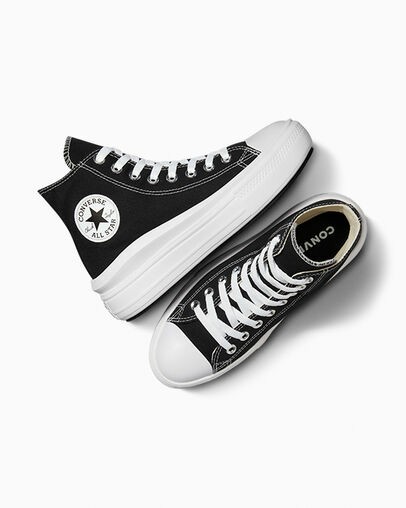 Converse Chuck Taylor All Star Move Women Platform Shoes Black / Beige White NZ | C-69710539