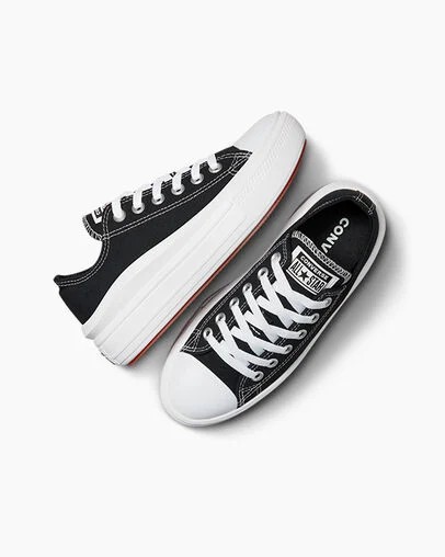 Converse Chuck Taylor All Star Move Women Platform Shoes Black / White NZ | C-16837529