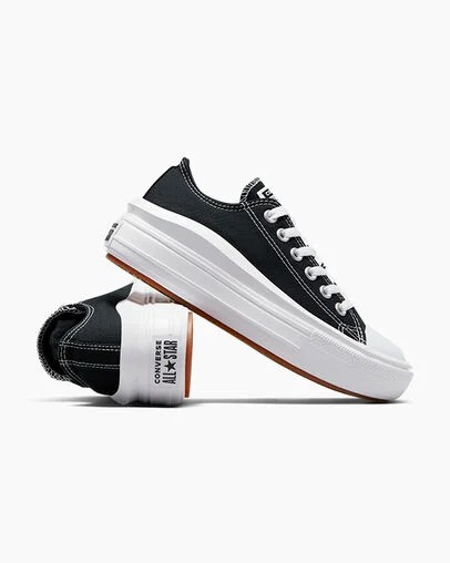 Converse Chuck Taylor All Star Move Women Platform Shoes Black / White NZ | C-16837529