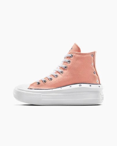 Converse Chuck Taylor All Star Move Women Platform Shoes Coral / White NZ | C-86143059