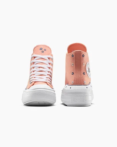 Converse Chuck Taylor All Star Move Women Platform Shoes Coral / White NZ | C-86143059
