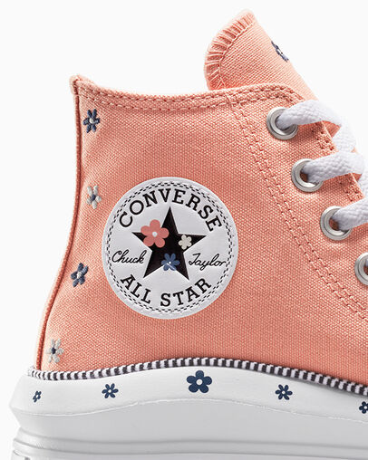 Converse Chuck Taylor All Star Move Women Platform Shoes Coral / White NZ | C-86143059