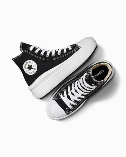 Converse Chuck Taylor All Star Move Women Platform Shoes Black / Beige White NZ | C-80796319