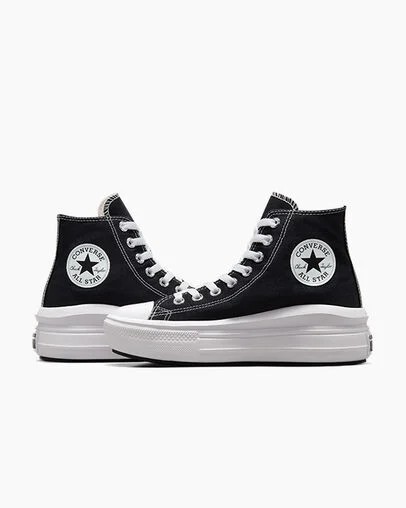 Converse Chuck Taylor All Star Move Women Platform Shoes Black / Beige White NZ | C-80796319