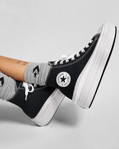 Converse Chuck Taylor All Star Move Women Platform Shoes Black / Beige White NZ | C-80796319